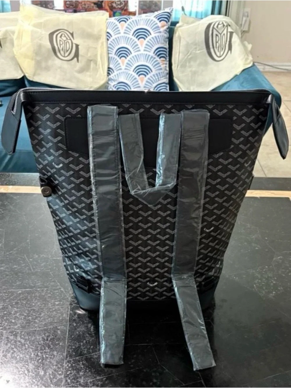 Goyard Black and Brown Patterned Men’s Backpack